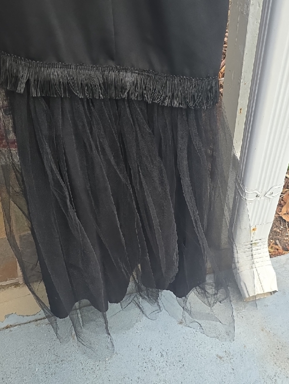Lillie Rubin Black Beaded Fringe Evening Dress Size 8 - Picture 12 of 14